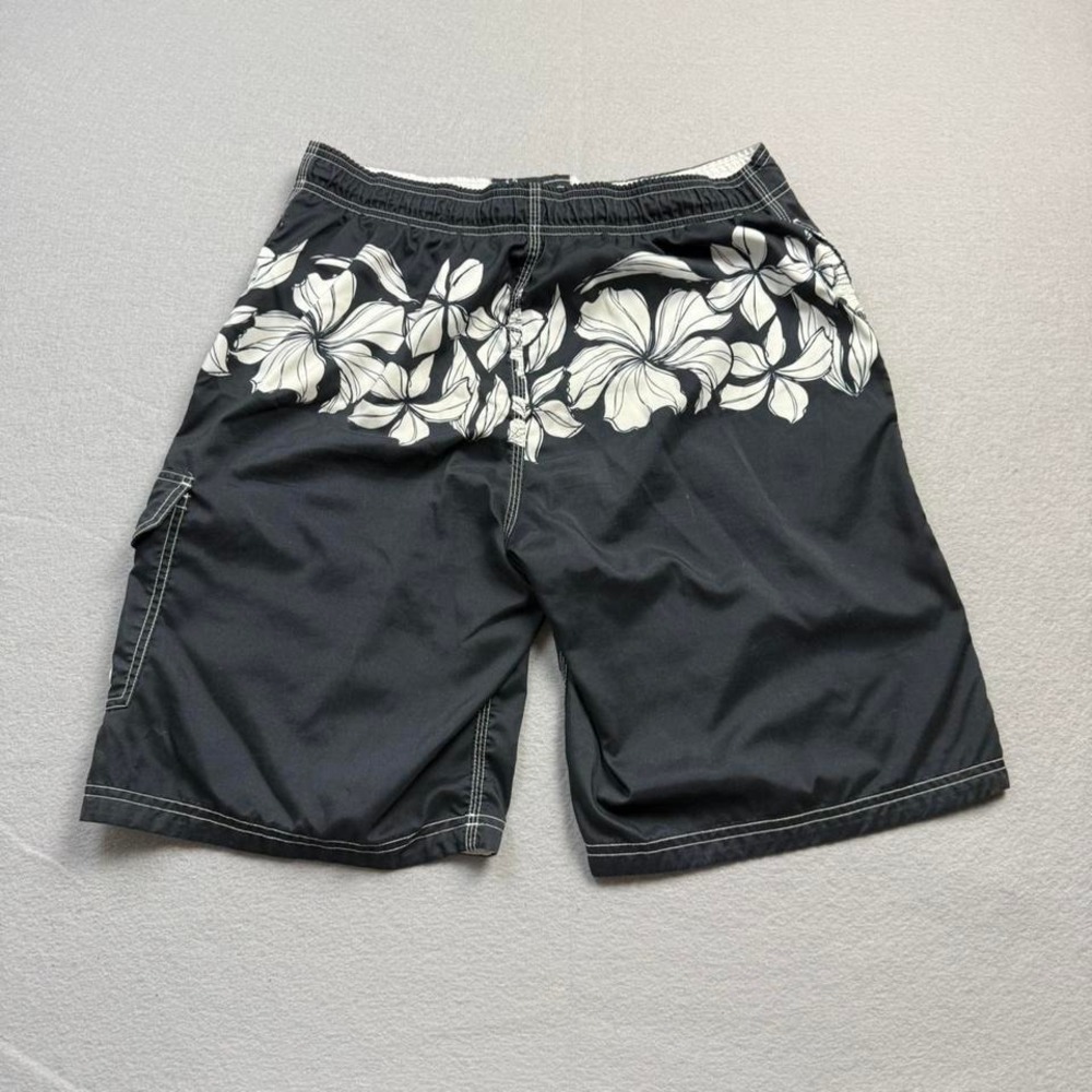 Speedo Swim Trunks Floral Black White Board Shorts Beach Summer Swimwear - Picture 6 of 7